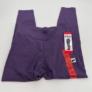 Fila Pants Medium Womens Purple Activewear Leggings Casual Knit Pull On New